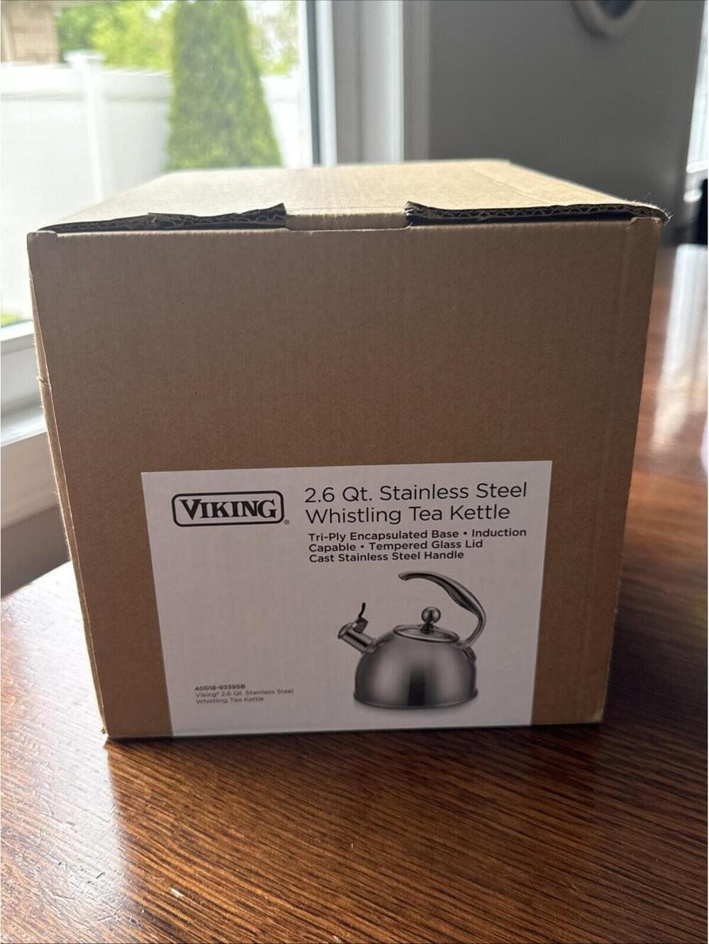 Viking 2.6 Qt Stainless Steel Whistling Tea Kettle Pot